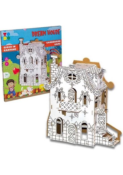 Dream House To Do House Todo Karton Kit Montajı ve Renklendirme Için 34 Parça