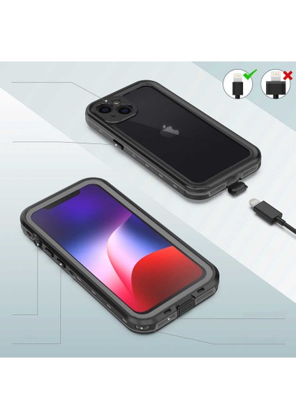iPhone 13 Mini Kılıf Su Geçirmez Tam Koruma 1-1 Silikon