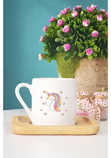 Unicorn Türk Kahvesi Fincanı Ahşap Altlıklı
