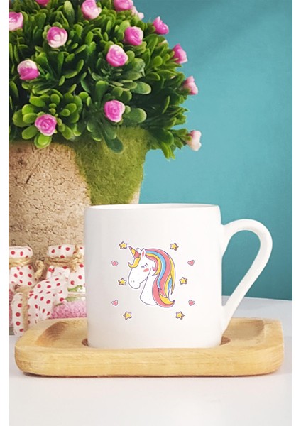 Unicorn Türk Kahvesi Fincanı Ahşap Altlıklı