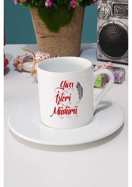 Yazı Işleri Müdürü Hediye Türk Kahvesi Fincanı Beyaz fiyatları