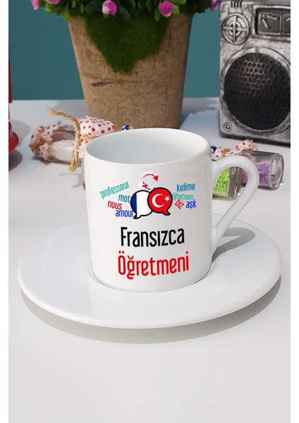 Fransızca Öğretmeni Türk Kahvesi Fincanı Beyaz fiyatları