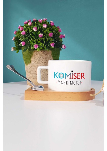 Komiser Yardımcısı Hediye Ahşap Altlıklı Fincan