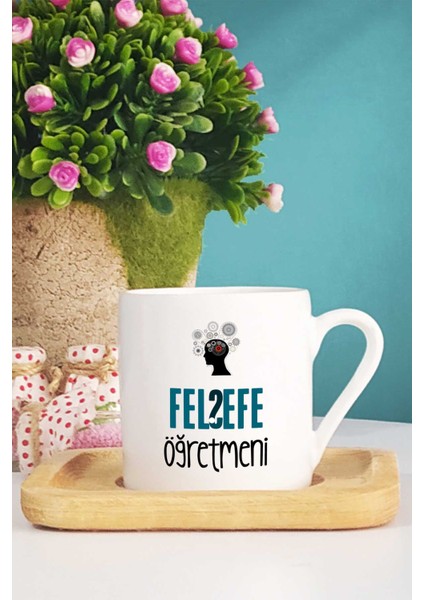 Felsefe Öğretmeni Türk Kahvesi Fincanı Ahşap Altlıklı fiyatları