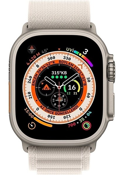 Apple Watch Uyumlu 42MM 44MM 45 mm 49mm Kordon 1/2/3/4/5/6/se/7/8/ Watch Ultra Alpine Loop Kordon Bej