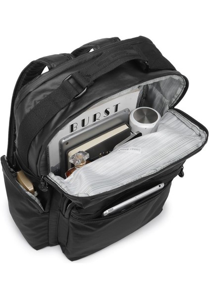 Büyük Boy Metalik Siyah Kumaş Sırt Çantası Smart Bags 3124