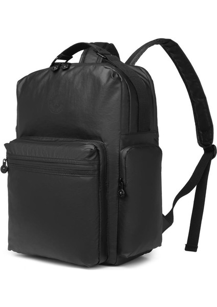 Büyük Boy Metalik Siyah Kumaş Sırt Çantası Smart Bags 3124