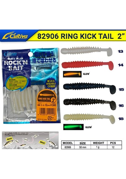 82906 Ring Kick Tail Lrf Silikonu 5 cm 16