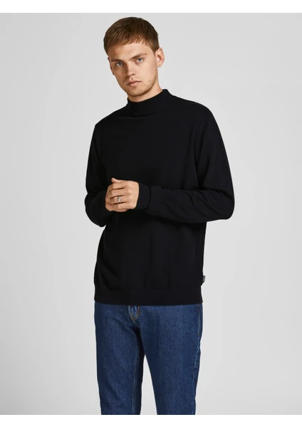 Jack & Jones Yarım Balıkçı Siyah Erkek Kazak 12190170