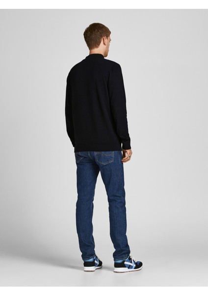 Jack & Jones Yarım Balıkçı Siyah Erkek Kazak 12190170