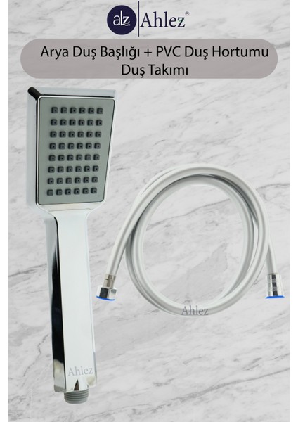 Arya Duş Başlığı + Pvc Duş Hortumu Duş Takımı Duş Seti
