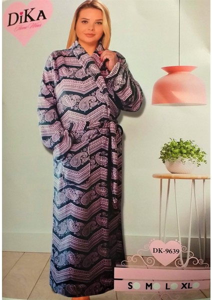 Kadın Uzun Kadife Polar Sabahlık