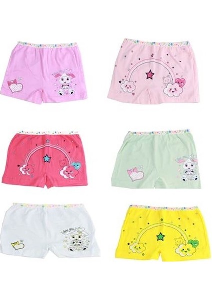 Tutku 0181 Elestan Baskılı Kız Çocuk Boxer Şort 6'lı fiyatları