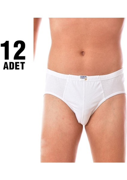 Beyaz Penye Kom Erkek Slip Külot 12'li modelleri