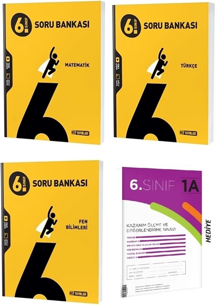 Hız Yayınları 6. Sınıf Türkçe-Matematik ve Fen Bilimleri Soru Bankası Seti Ile Kds Deneme Sınavı