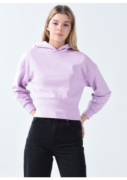 Düz Kız Çocuk Pembe Sweatshirt Nlfnotalı Short Bru Sweat W. Hood