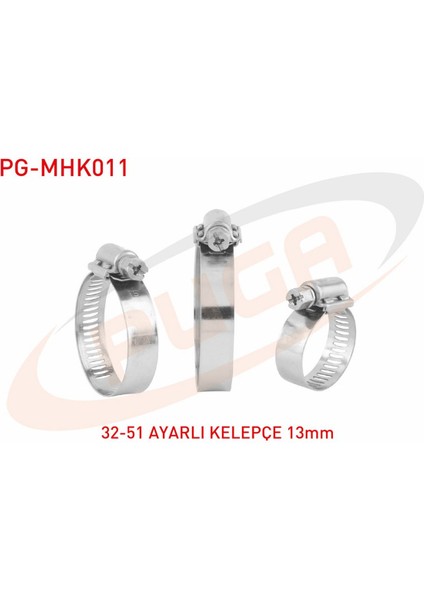 Hortum Kelepçesi Ayarlı 32-51 / 13MM