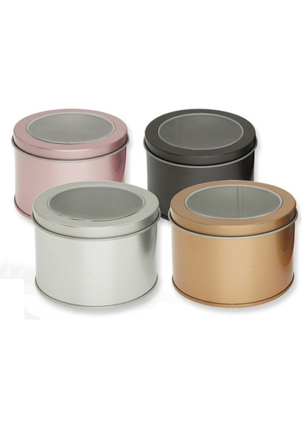 Teneke Kutu Gıda Çayı Kek Kutusu 9cm x 9cm x 6cm Koyu Gri (Yurt Dışından)