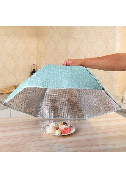 Katlanır Gıda Kapağı Yiyecekleri Sıcak Alüminyum Folyo Kapağı Ekose Desen 70*70*17CM (Yurt Dışından)