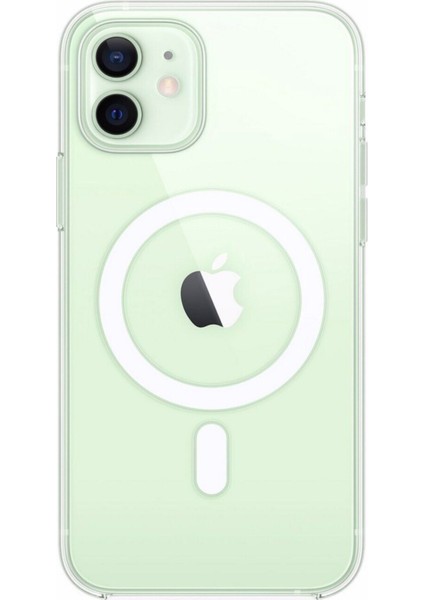 Caseworld Apple iPhone 12 Mini Kapak Magsafe Kablosuz Şarj Destekli Şeffaf Kılıf