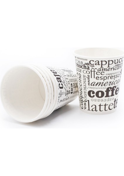 7 Oz 1 (2500 Adet) Coffee Desen Karton Bardak