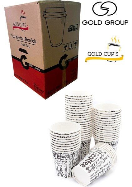 7 Oz 1 (2500 Adet) Coffee Desen Karton Bardak