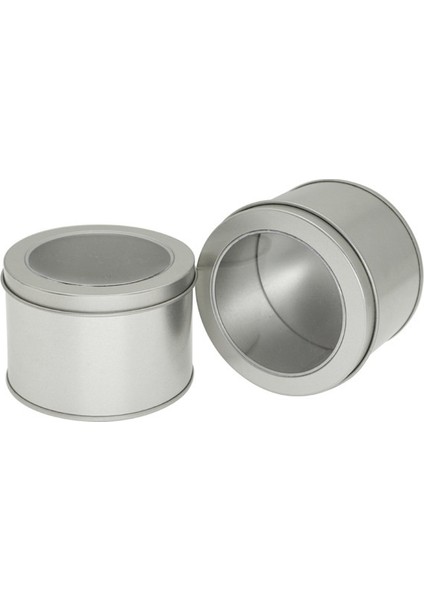 Teneke Kutu Gıda Çayı Kek Kutusu 9cm x 9cm x 6cm Gümüş (Yurt Dışından)