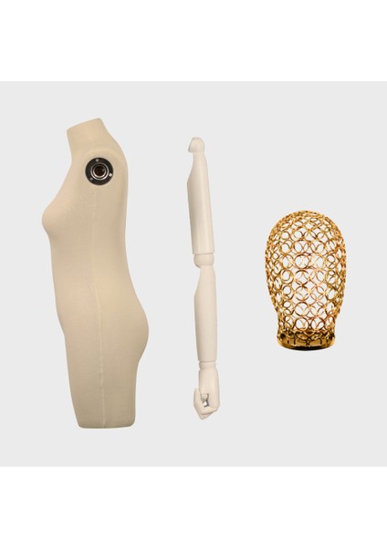 36 Beden Tel Kafalı Gold Ayaklı Pantolon Giyebilen Terzi Mankeni Vitrin Mankeni Prova Mankeni