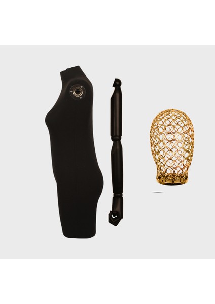 40 Beden Tel Kafalı Gold Ayaklı Pantolon Giyebilen Terzi Mankeni Vitrin Mankeni Prova Mankeni