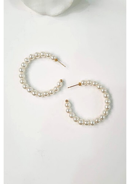 Incili Halka Küpe Ince