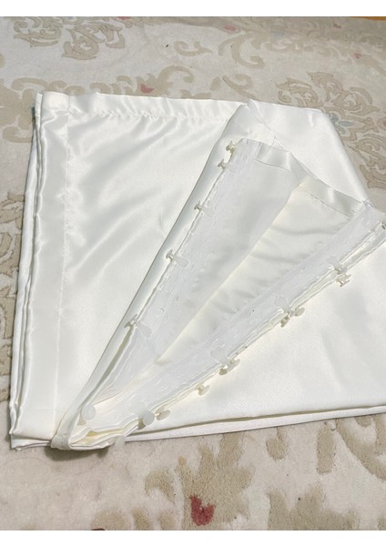 Beyaz Saten Güneşlik Perde modelleri