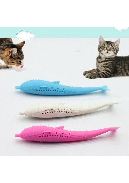 Catnip Kedi Dişleri Temizleme Silikon Yunus Oyuncak (Yurt Dışından)