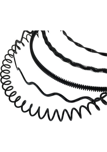 Unisex Siyah Kaliteli Metal 5'li Günlük Kullanım ve Sporcu Saç Tac Set 2 fiyatları