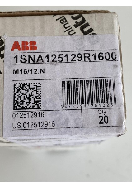 Abb Entrelec 1SNA125129R1600 M16/12.N Terminal Blok 1 Adet