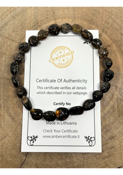 Damla Kehribar Fosilli Koyu Yeşil Yetişkin Lastikli Bileklik fiyatları