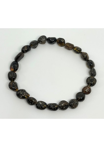 Damla Kehribar Fosilli Koyu Yeşil Yetişkin Lastikli Bileklik fırsatları