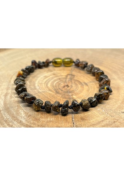 Damla Kehribar Antik Yeşil Yetişkin Bileklik fiyatları