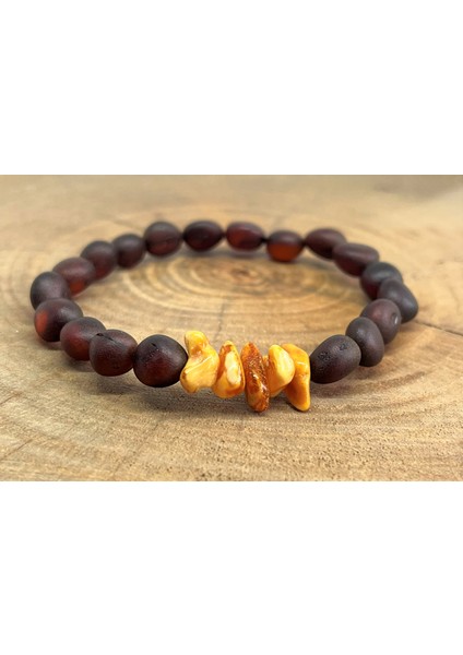 Damla Kehribar Mat Vişne Kemik Tasarım Renk Yetişkin Bileklik fiyatları