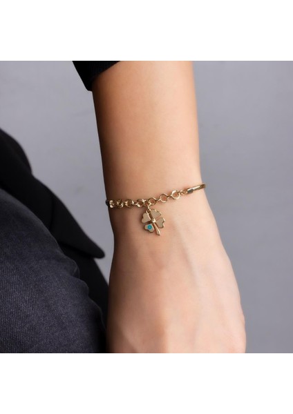 Altın Ezme Zincir Yonca Bileklik fiyatları