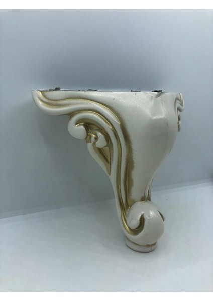 Plastik, 14 cm Krem-Gold Efektli Baza,koltuk,mobilya Ayağı (4 Adet) fırsatları