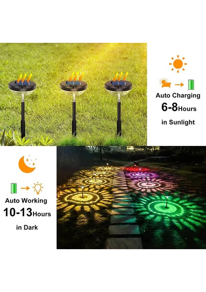 2 Li Paket Ayçiçeği Sarı ve Rgb Işık Yılbaşı Güneş Enerjili Bahçe Aydınlatma Solar Bahçe Süsü modelleri