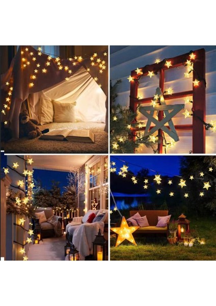5 M 20 LED Yıldız Yılbaşı Güneş Enerjili Bahçe Aydınlatma Solar Bahçe Süsü fırsatları
