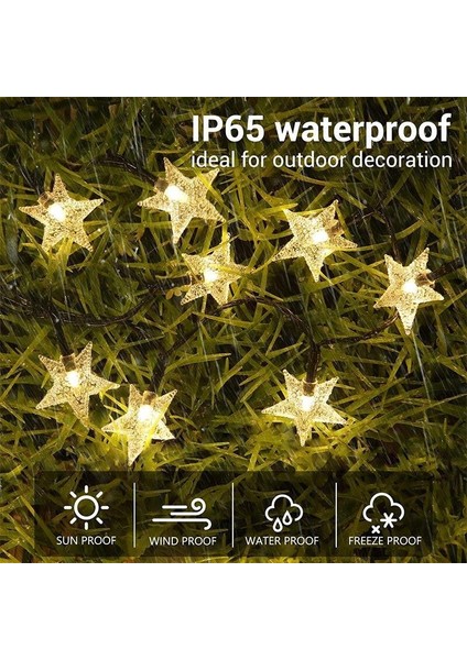 5 M 20 LED Yıldız Yılbaşı Güneş Enerjili Bahçe Aydınlatma Solar Bahçe Süsü indirimleri