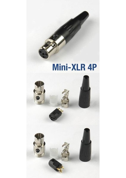 4 Pin Mini Xlr Dişi Konnektör