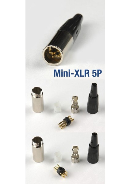 5 Pin Mini Xlr Erkek Konnektör