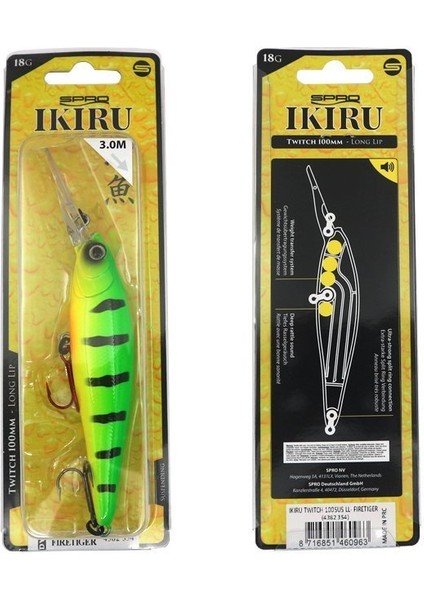 Ikiru Twitch Firetiger 10CM 18G Maket Yem 1/1 modelleri