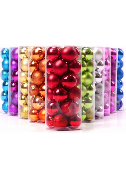 24 Pcs 4cm Kaplama Plastik Noel Ağacı Dekorasyonları Asılı Dize Topu (Yurt Dışından)