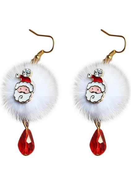 Parlayan Küpe Noel Baba Snowman Tree Ren Geyiği Kolye Sıcak Kanca Kulak Damla Noel Baba (Yurt Dışından)