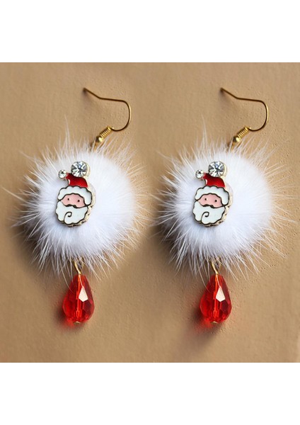 Parlayan Küpe Noel Baba Snowman Tree Ren Geyiği Kolye Sıcak Kanca Kulak Damla Noel Baba (Yurt Dışından)