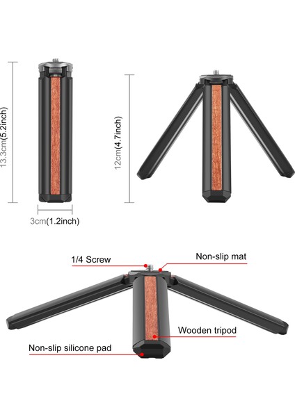 Puluz Ahşap Masaüstü Vlogging Canlı Tripod Tutucu (Yurt Dışından)